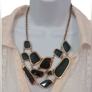 Chic Gold and Black Geometric Necklace